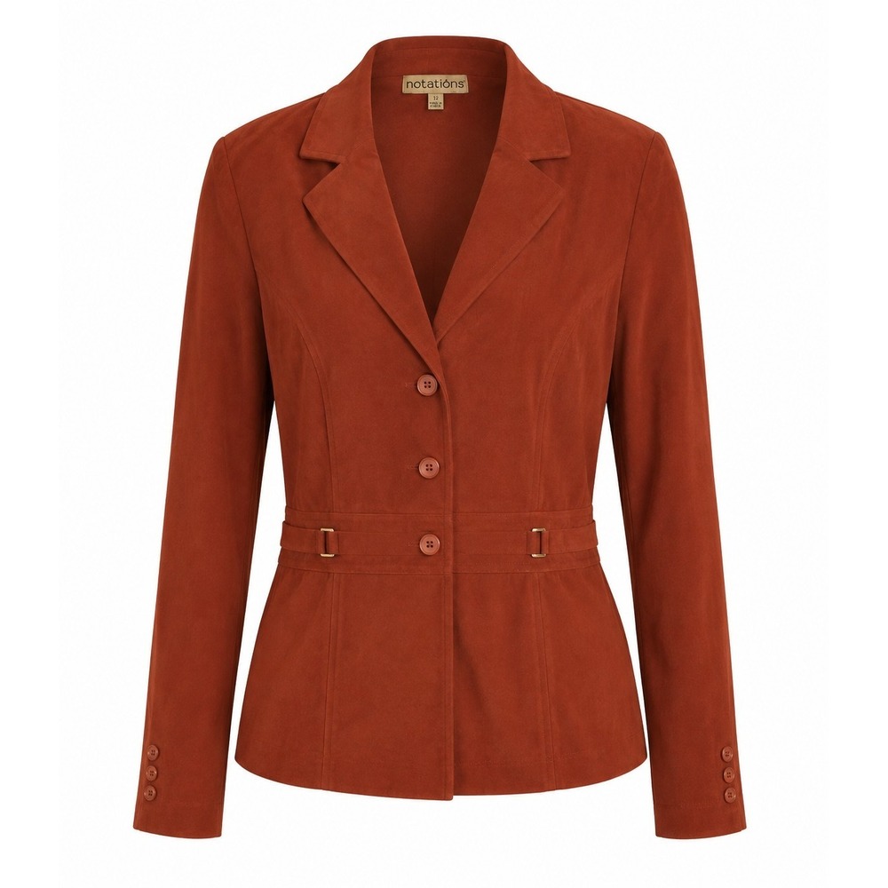 Notations Faux Suede Blazer Size L. Rust In Color.